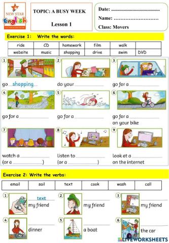 Movers- A busy week- Lesson 1