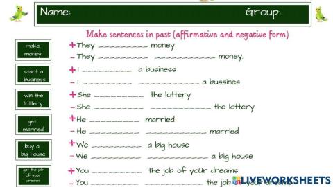 Simple past Affirmative - Negative practice