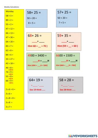 CHILL5 Math Addition Mentals Set 4