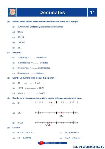 Decimales 1º