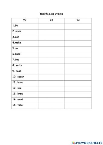 Irregular verbs