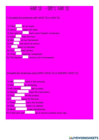 Have to - don't have to