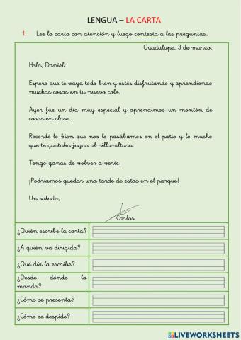 Escritura - La carta