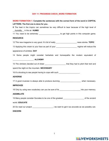 Day 11 Worf formation