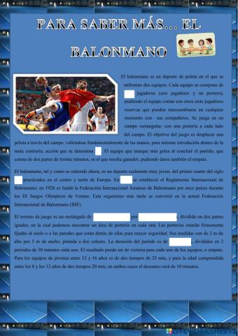 Para saber más... el balonmano