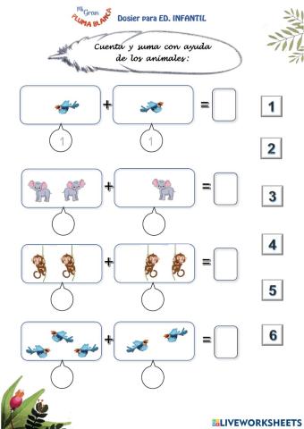 Sumas Pluma Blanca Infantil