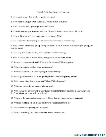 OC2 L01 - Phrasal Verb Questions