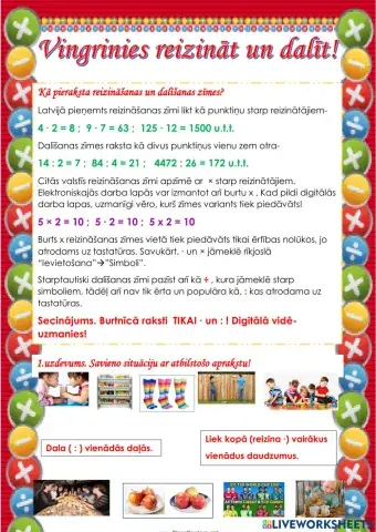 Mācīsimies dalīt un reizināt! 2.daļa