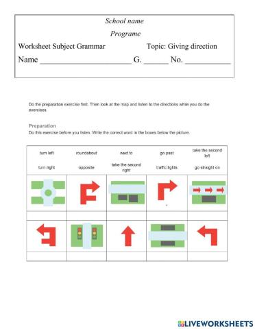 Giving the direction