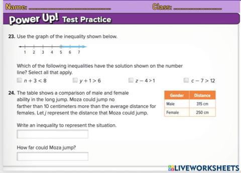 Solving One-Step Inequalities