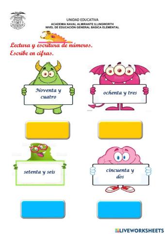 Lectura y escritura de números