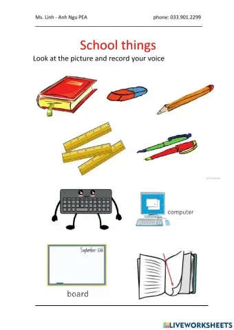 School things (listening)