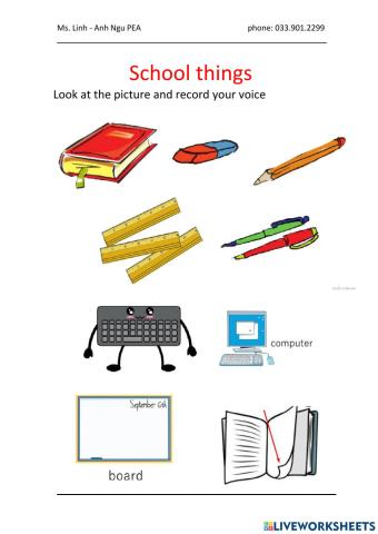 School things (listening)