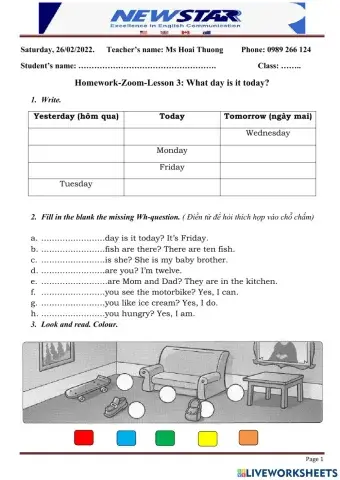 HW What day is it today? G2