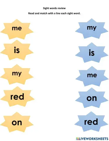 Sight words match