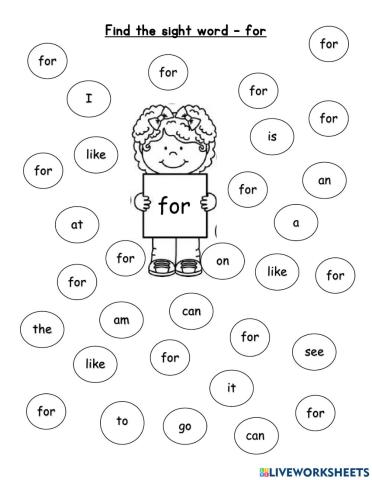 Sight word - for