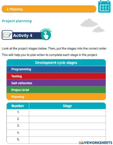 Activity 4 - (Project stages)