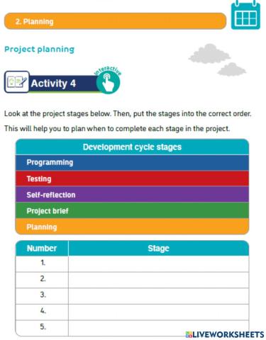 Activity 4 - (Project stages)
