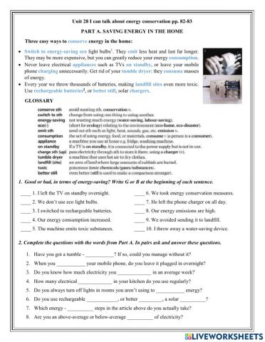 I can talk about energy conservation