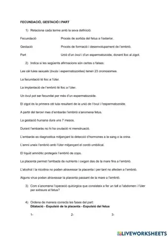 Fecundació, gestació i part