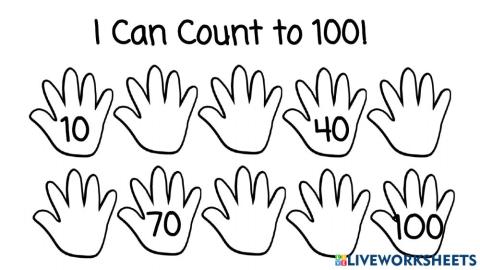 Contar de 10 en 10 hasta 100