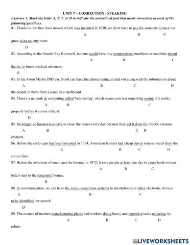 Y12 Unit 7 - Speaking