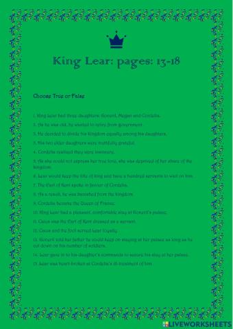 King Lear: pages 13-18