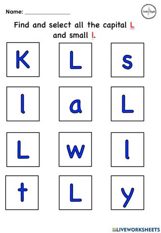 Letter L - Find the letter