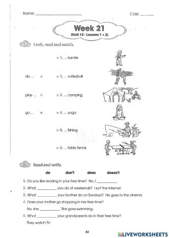 Grade 5 UNIT 13 WHAT DO YOU DO IN YOUR FREE TIME?