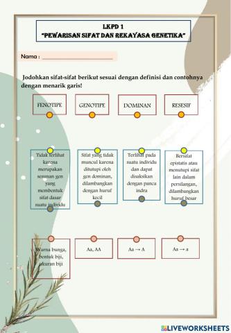 Lkpd pewarisan sifat dan rekayasa genetika