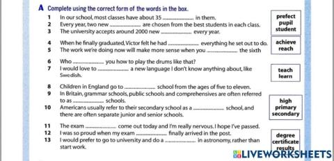 Education and learning