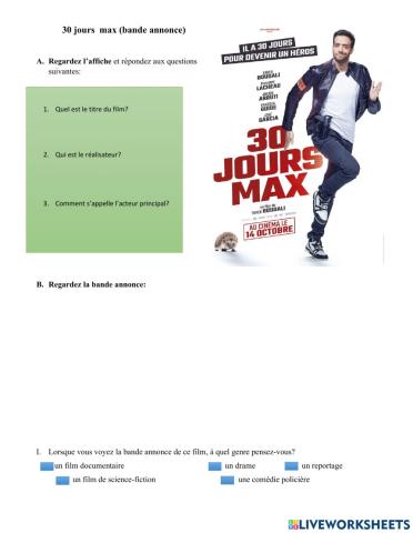 30 jours max-bande annonce