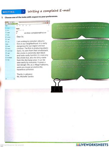 Writing a complaint letter