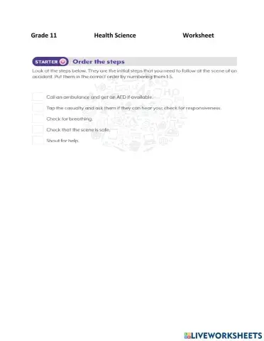 Initial steps before starting CPR