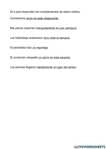 Complementos del verbo