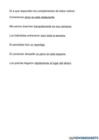 Complementos del verbo