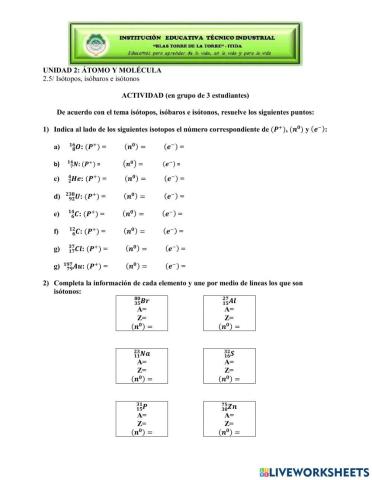 Isótopos, isóbaros, isótonos
