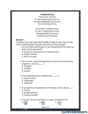 Masustansiyang pagkain at makapag aral