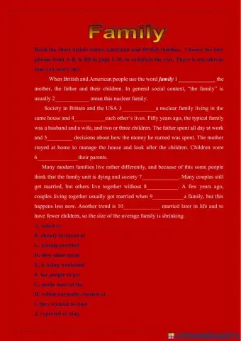 I, My Family, My Friends