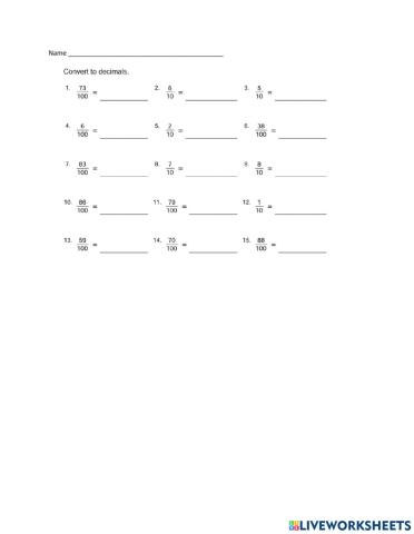 Fractions to Decimals