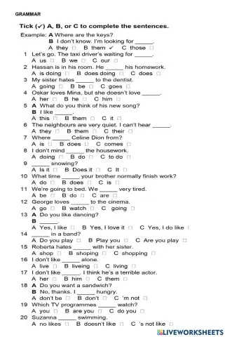 English practice test elementary