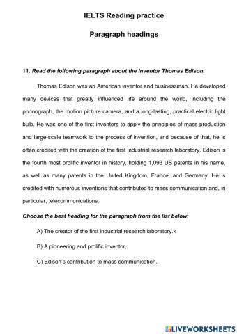 Paragraph Heading 11