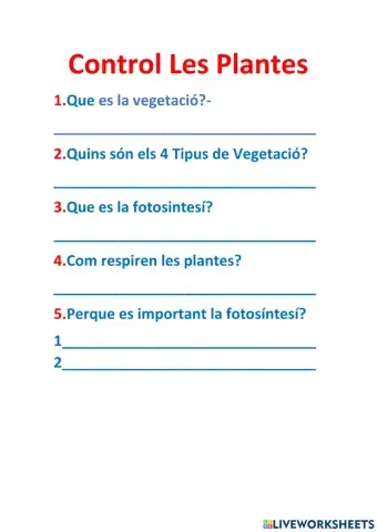Examen las plantas