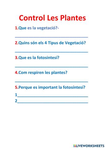Examen las plantas