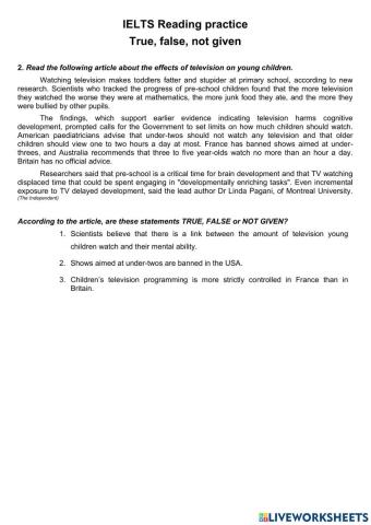 True-False-Not Given 2