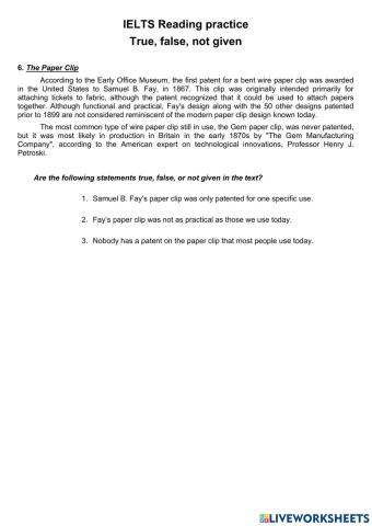 True-False-Not Given 6