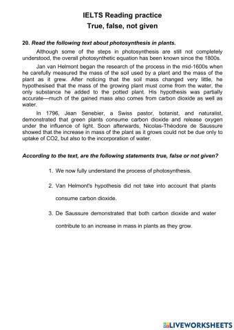 True-False-Not Given 20