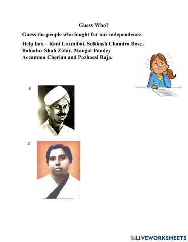 Guess the people who fought for independence.