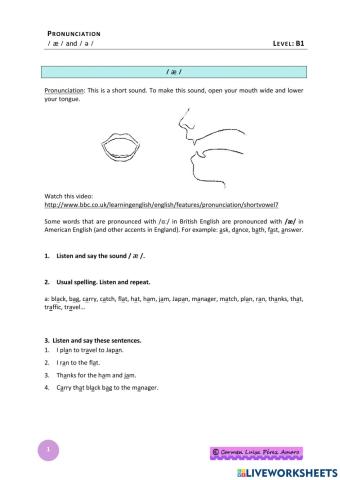 Pronunciation of  æ and  ə