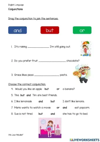 Conjunctions - and, but, or